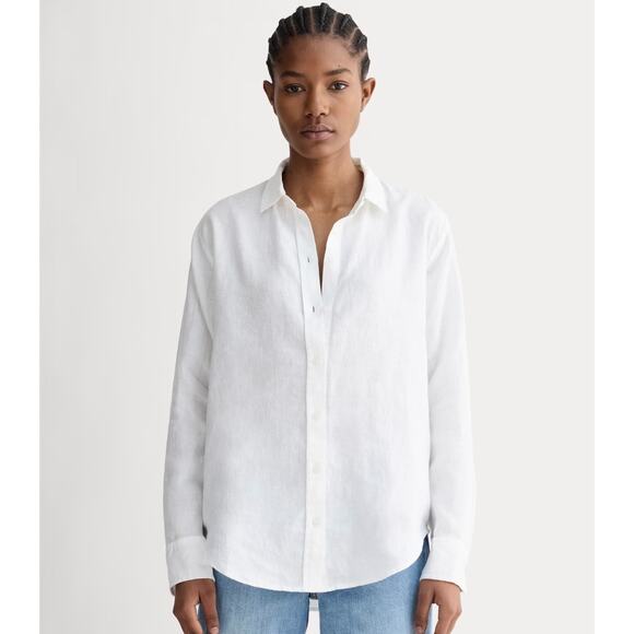 Everlane Women’s The Must Have Shirt Button Down Linen White Size 0 Go-See - Picture 1 of 8